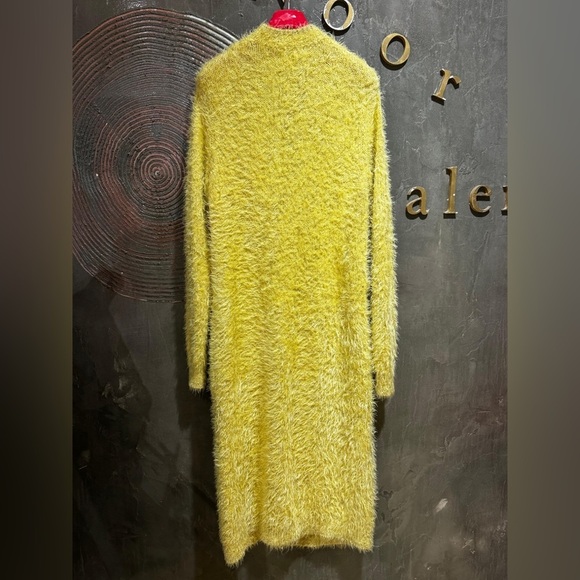 NWOT Day Birger et Mikkelsen Yellow Fuzzy Long Cardigan size S - Picture 2 of 3